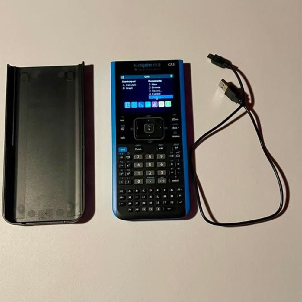 TI-Nspire CX II CAS Graphing Calculator - Blue, Clean, Factory Reset